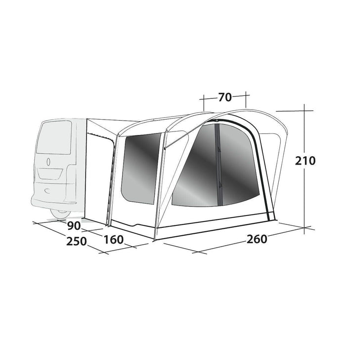 Outwell Waystone 160 Poled Driveaway Campervan Awning - Outwell - Van Life Living