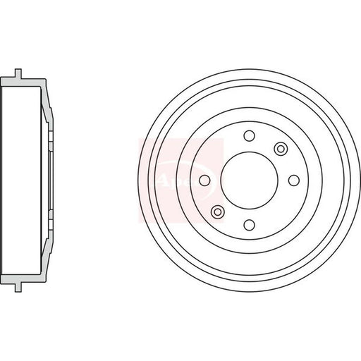 Apec Brake Drum Assembly Rear DRM9504