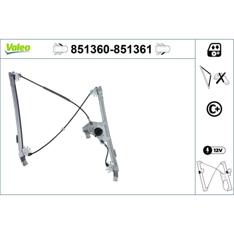 Valeo Electric Window Regulator Lifter Right Front 851361