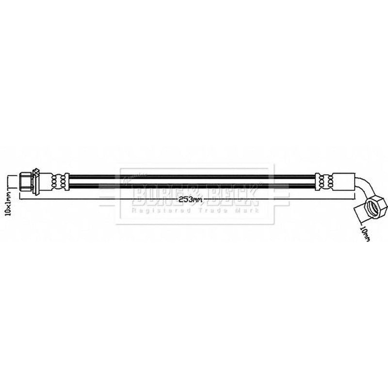 Borg & Beck Brake Hydraulic Hose Line outer BBH8158