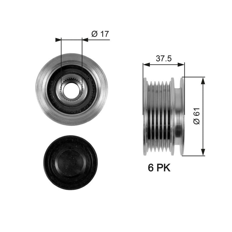 Gates Alternator Overrunning Freewheel Clutch OAP7072