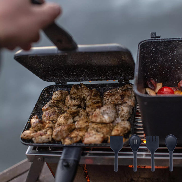 Ridgemonkey XL Connect Deep Pan & Griddle Granite Edition Fishing Camping Cook - RidgeMonkey - Van Life Living