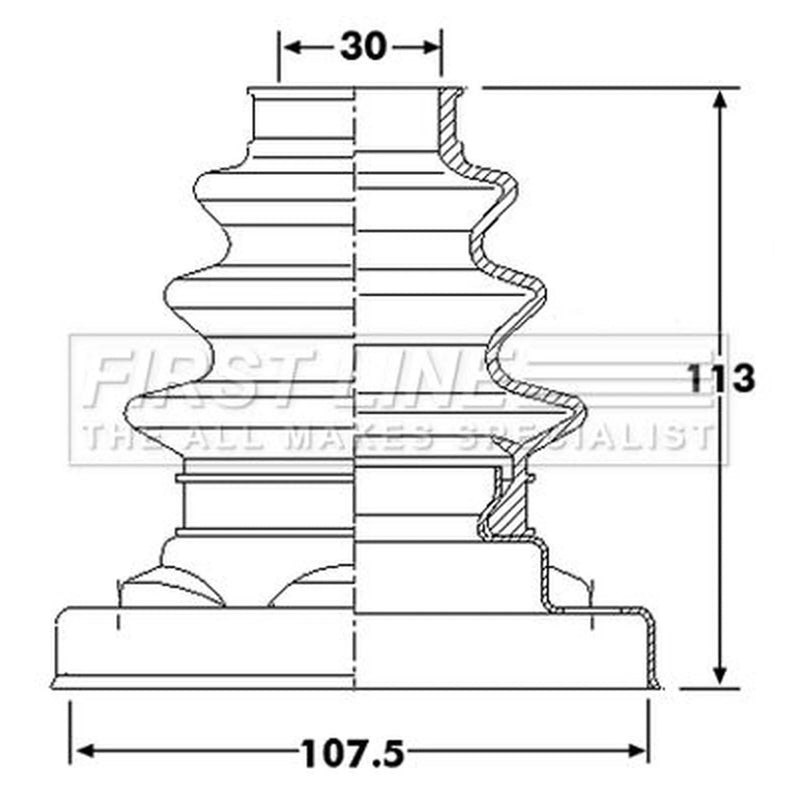 First Line Drive Shaft Bellow Kit transmission sided FCB6218