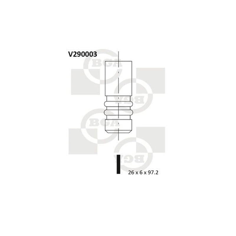 BGA Engine Exhaust Valve 26mm Head V290003
