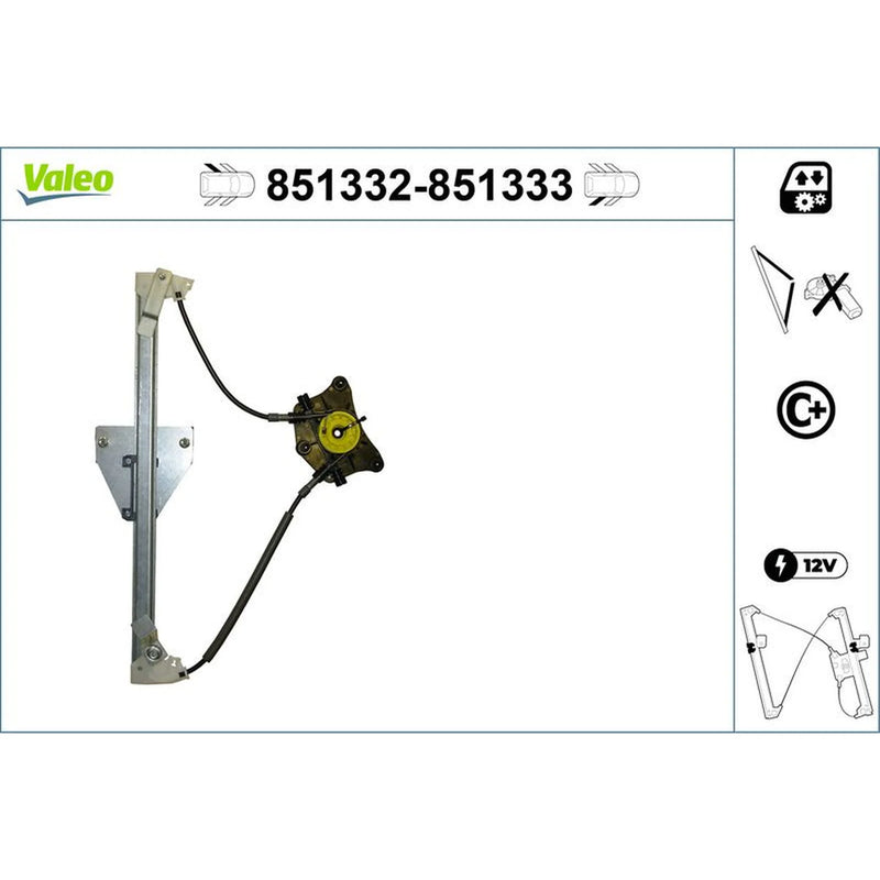 Valeo Electric Window Regulator Lifter Left Rear 851332