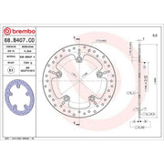 Brembo 2 x Rigid Rear Brake Disc Brake Discs 68B407C0-x2