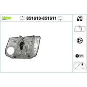 Valeo Electric Window Regulator Lifter Right Front 851611
