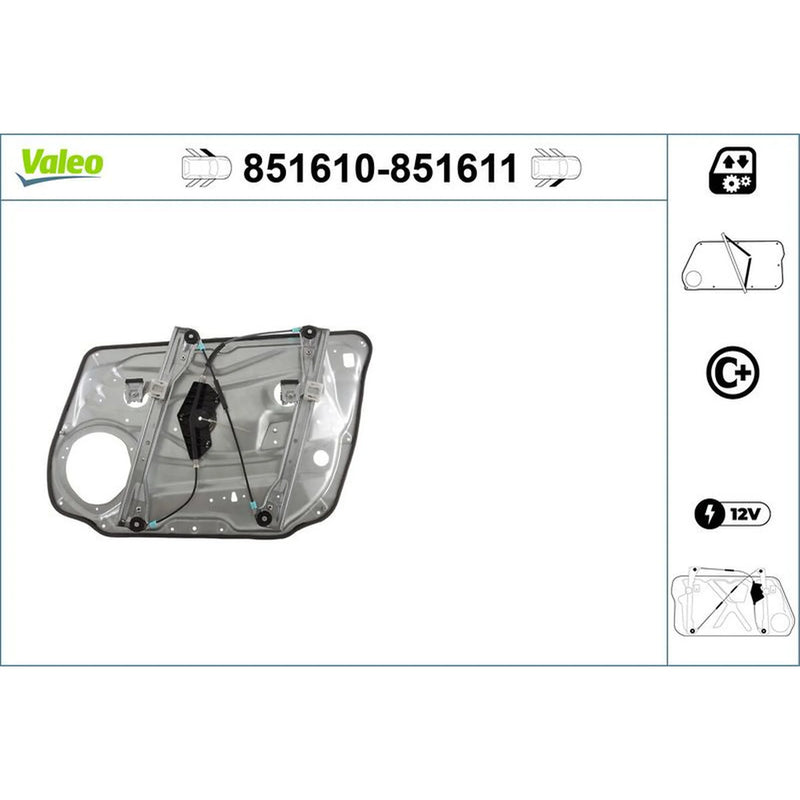 Valeo Electric Window Regulator Lifter Right Front 851611