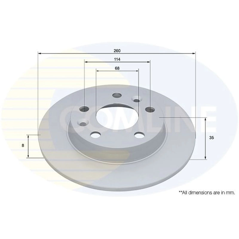 Comline 2 x Solid Rear Brake Discs ADC5277-x2