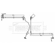 Borg & Beck Brake Hydraulic Hose Line Rear Right BBH8742