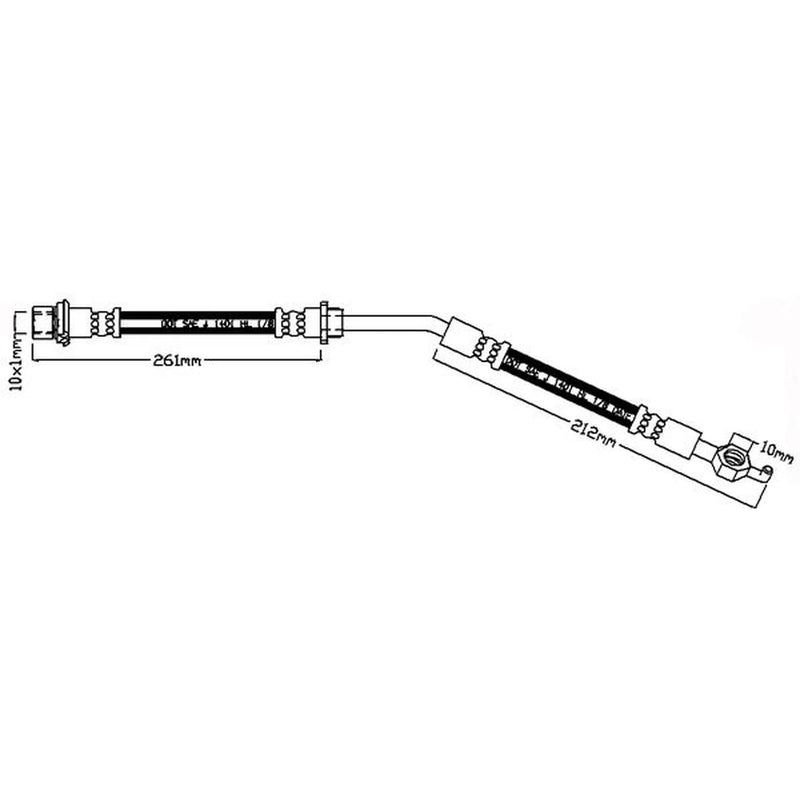 Juratek Brake Hydraulic Hose Line Front Right JBH1231R