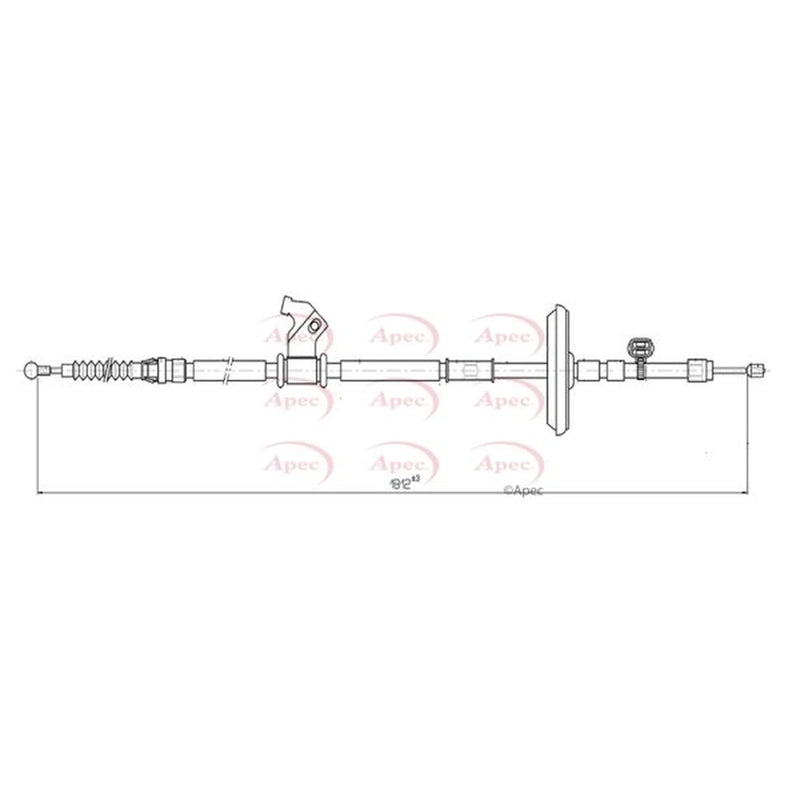 Apec Handbrake Cable Left Rear CAB1099