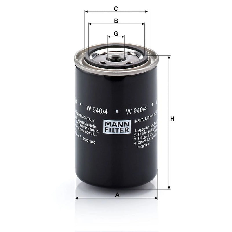 MANN-FILTER Engine Oil Filter W 940/4