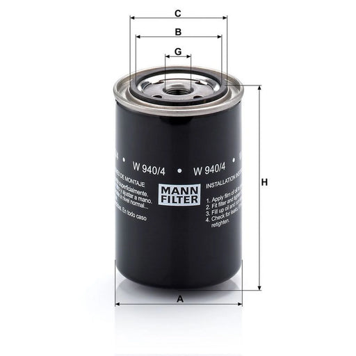 MANN-FILTER Engine Oil Filter W 940/4