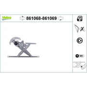 Valeo Electric Window Regulator Lifter Right Front 861069