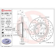 Brembo Xtra 2 x Perforated/Vented Front Brake Discs 09.A259.1X-x2