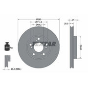 Textar 2 x Vented Front Brake Discs 92146603