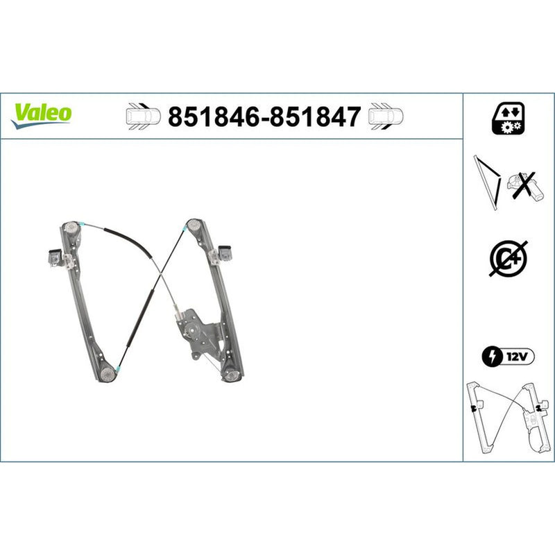 Valeo Electric Window Regulator Lifter Left Front 851846