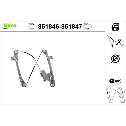 Valeo Electric Window Regulator Lifter Left Front 851846