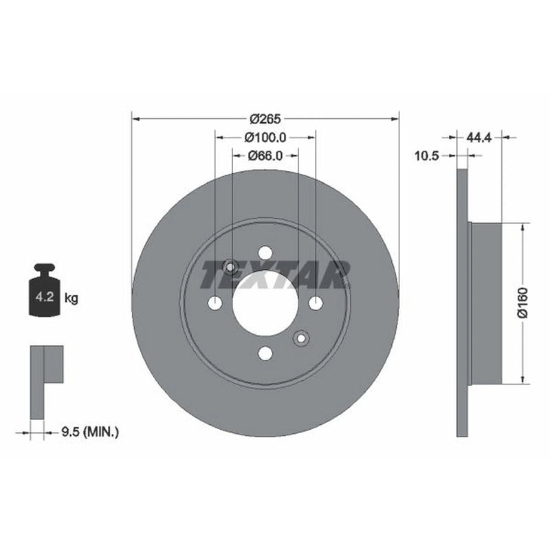 Textar 2 x Rear Brake Discs 92064903-x2