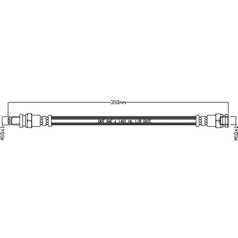 Juratek Brake Hydraulic Hose Line inner JBH1322