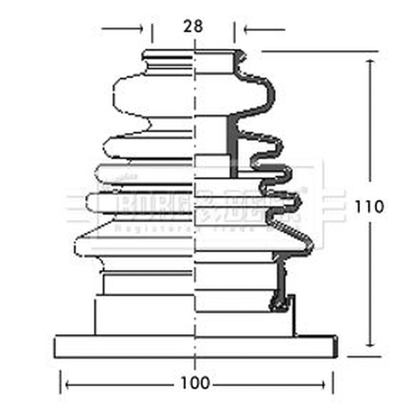 Borg & Beck Drive Shaft Bellow Kit transmission sided BCB2753