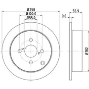 DON 2 x Solid Rear Brake Discs PCD11382