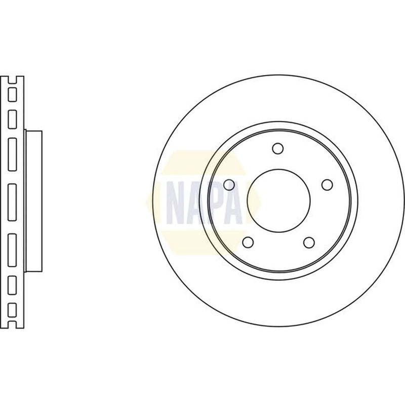 NAPA 2 x Vented Front Brake Discs NBD5792-x2