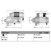 Denso Starter Motor 12V 1.7kW 14 Teeth fits Subaru Forester 2013 on 2.0