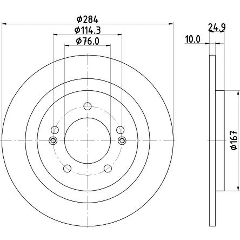 Mintex 2 x Solid Rear Brake Discs MDC2360-x2