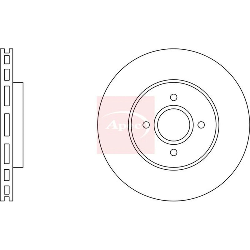 Apec 2 x Vented Front Brake Discs DSK2185-x2