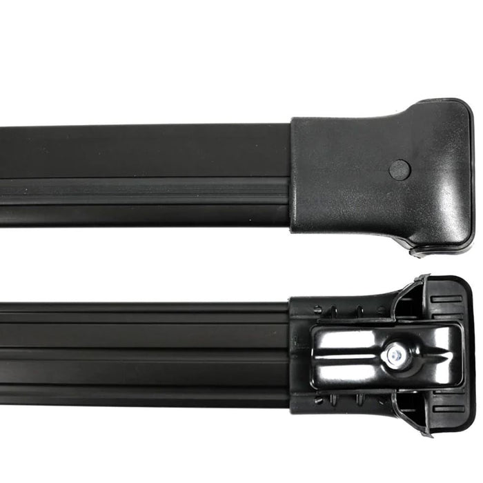 Roof Bars Rack Aluminium Black fits Volkswagen VW Amarok 2010- Onwards - Omtec - Van Life Living