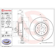 Brembo 2 x Vented Front Brake Discs 09.N360.11-x2