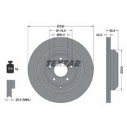 Textar 2 x Externally Vented Rear Brake Discs 92314905-x2