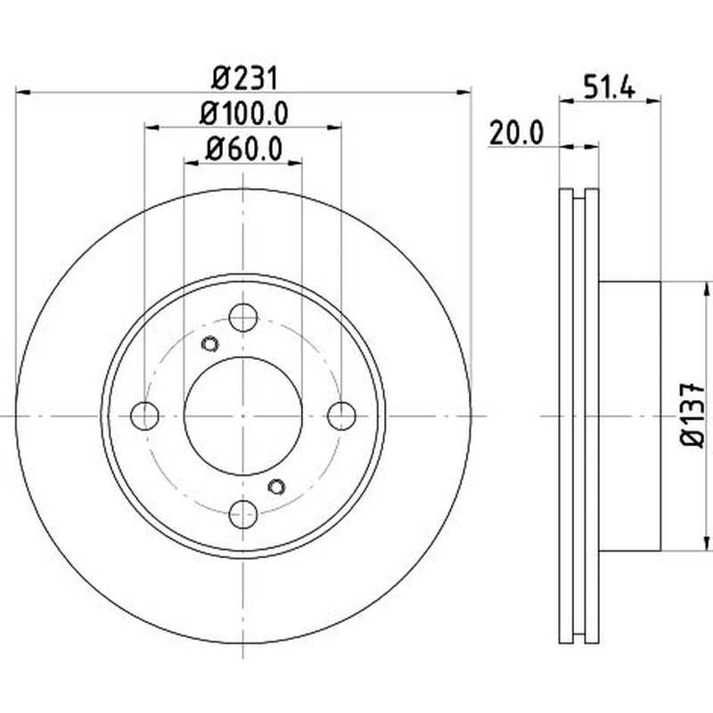 DON 2 x Vented Front Brake Discs PCD18802-x2