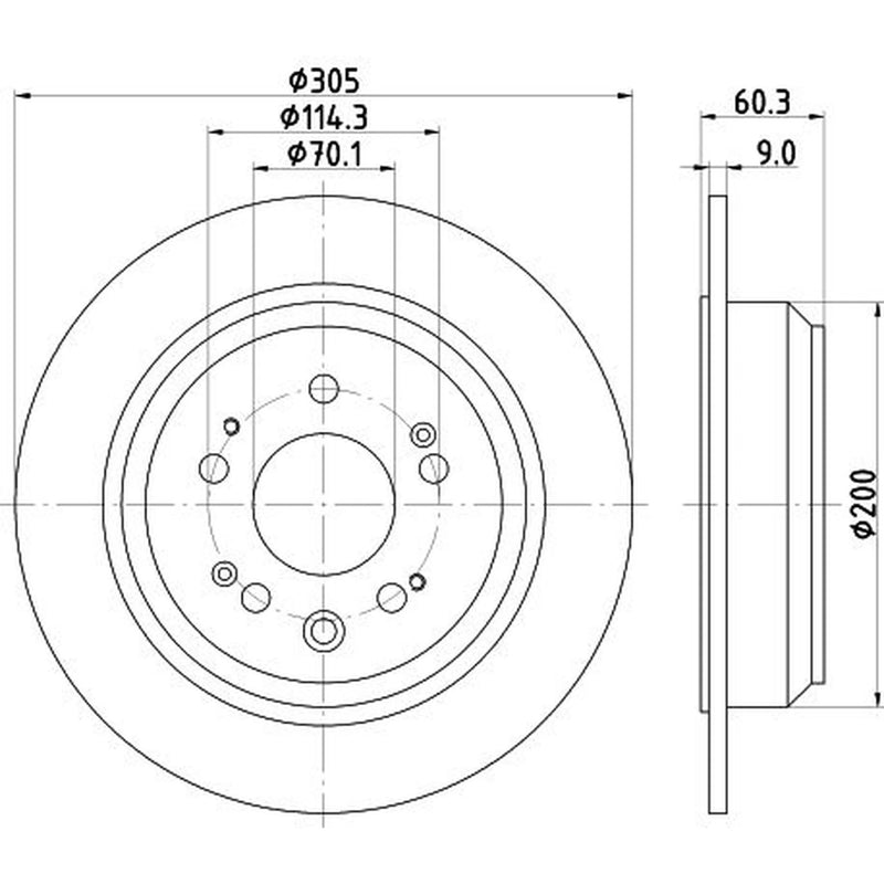 Mintex 2 x Solid Rear Brake Discs MDC2165-x2