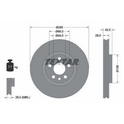 Textar 2 x Vented Front Brake Discs 92115003-x2