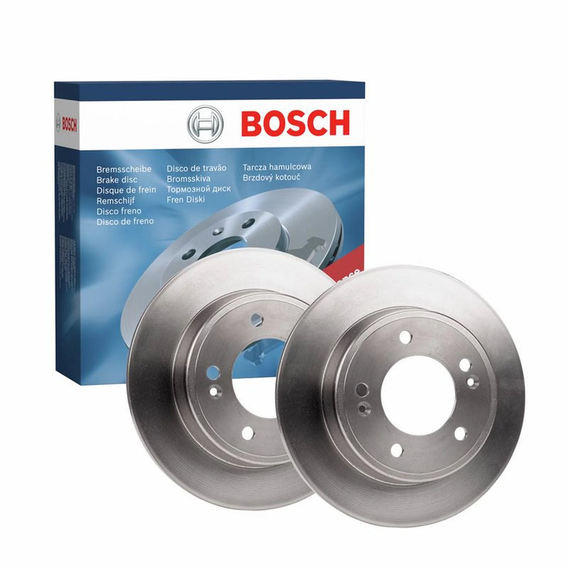 Bosch 2 x Solid Rear Brake Discs 0986479052-x2