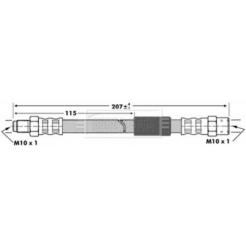 Borg & Beck Brake Hydraulic Hose Line Rear BBH6846
