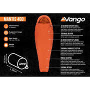 Vango Mantis 400 Sleeping Bag Harissa - Vango - Van Life Living