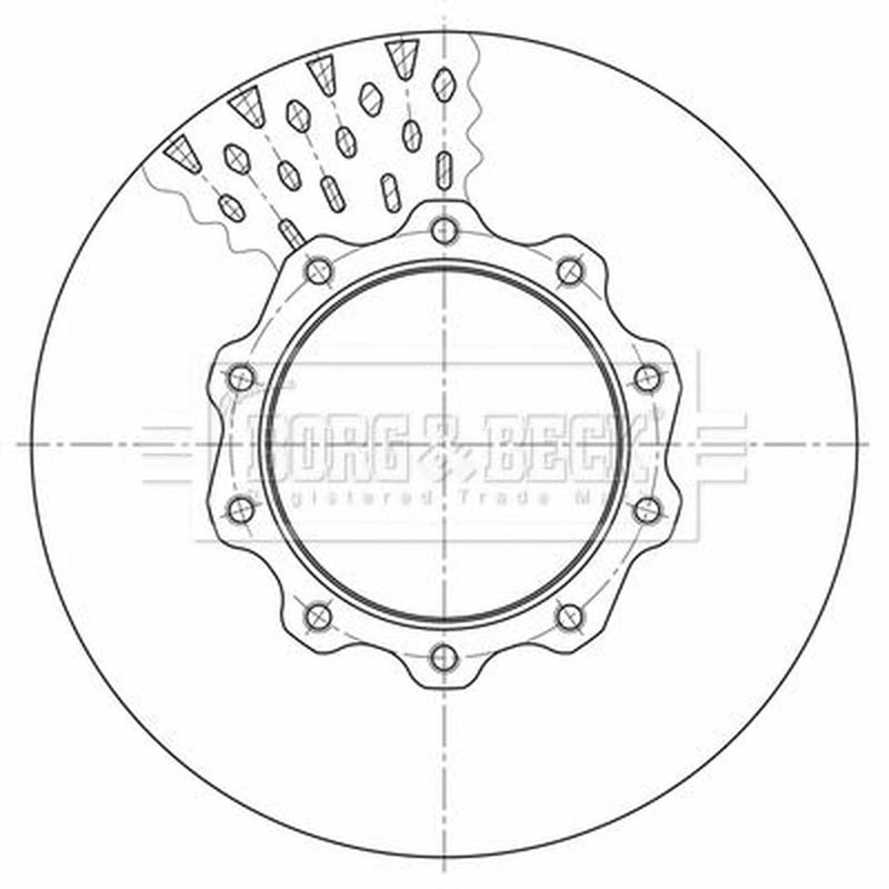 Borg & Beck 2 x Vented Rear Brake Discs BBD32638-x2
