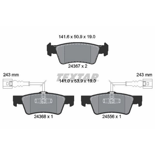 Textar Rear Brake Pad Set 2436701