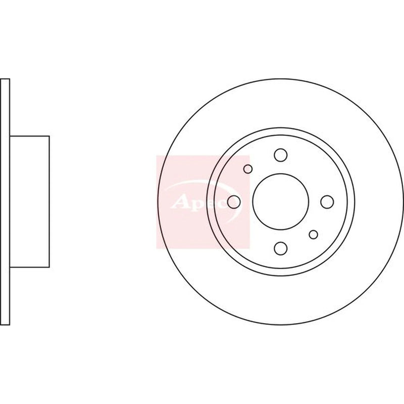 Apec 2 x Solid Rear Brake Discs DSK637-x2