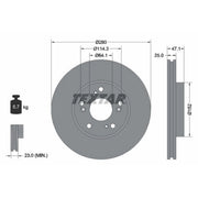 Textar 2 x Vented Front Brake Discs 92252503-x2