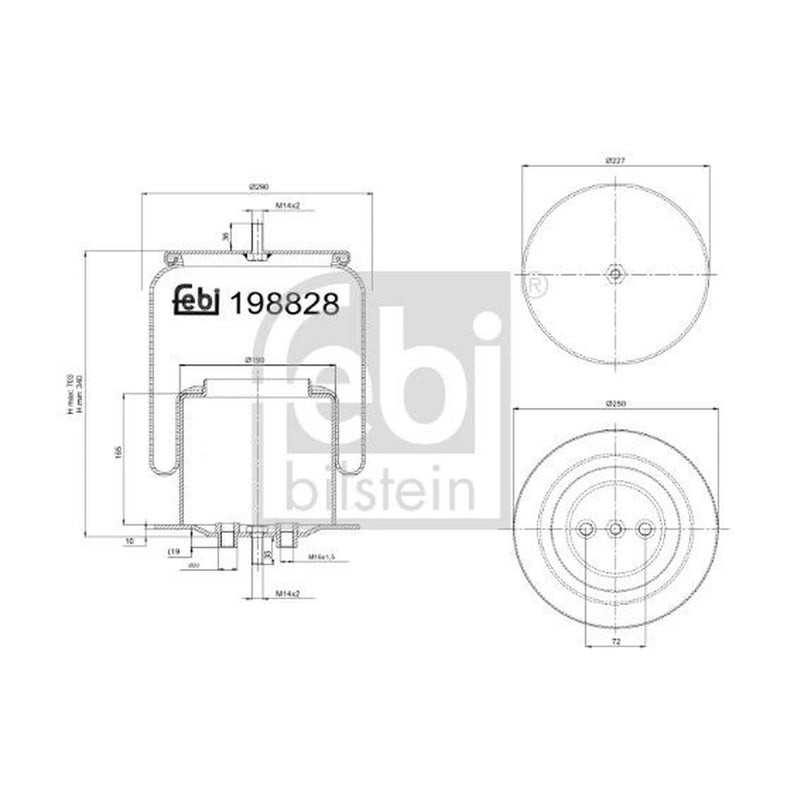 Febi Air Suspension Bellow Front Left 198828