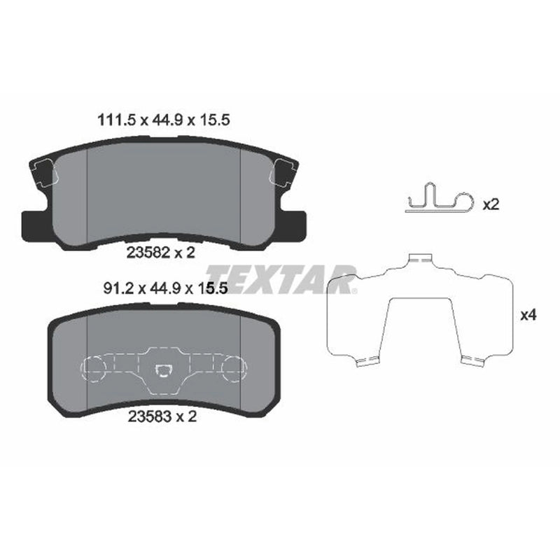 Textar Rear Brake Pad Set 2358202
