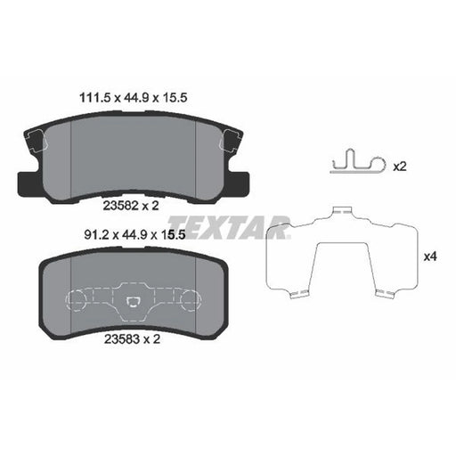 Textar Rear Brake Pad Set 2358202