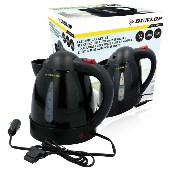 12V In Car Dunlop Kettle 0.8 Litre 150W 12 Volt Caravan Van 4X4 Boat Travel - Dunlop - Van Life Living