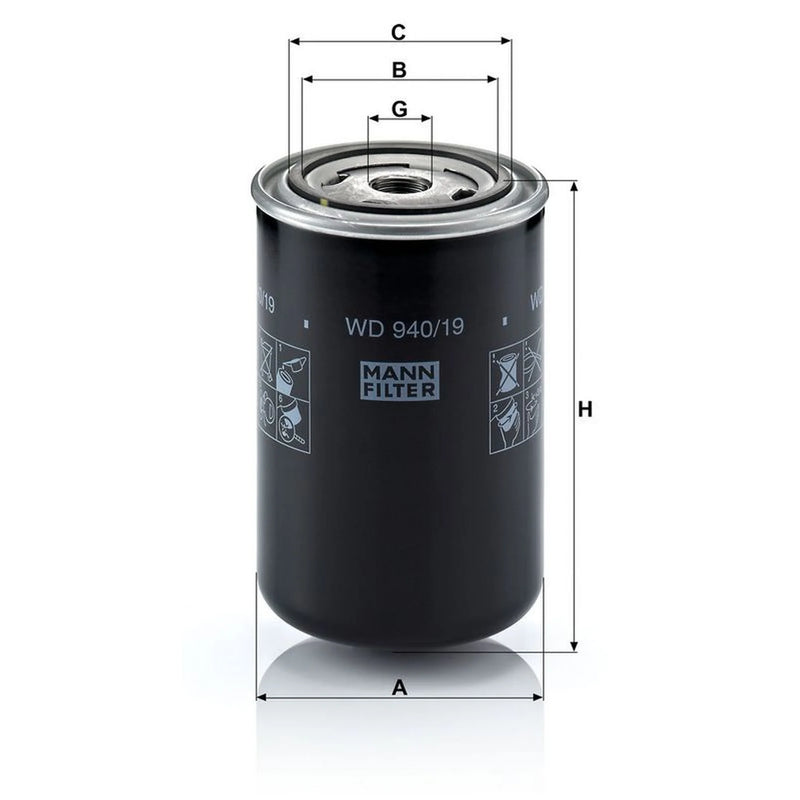 MANN-FILTER Engine Oil Filter WD 940/19