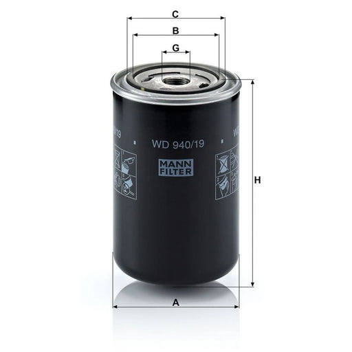 MANN-FILTER Engine Oil Filter WD 940/19